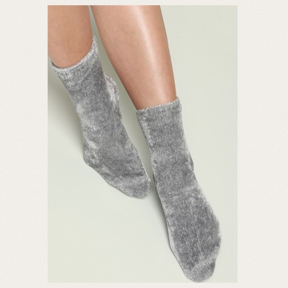Luxurious gray chenille socks - Picture 2 of 2